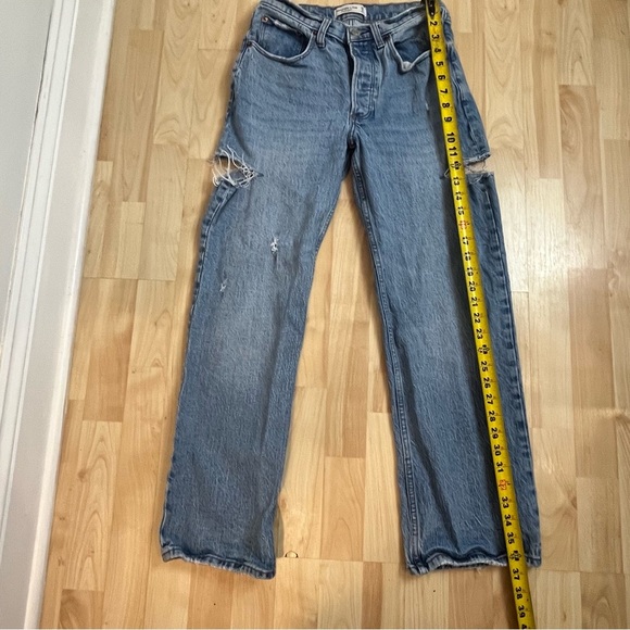 Abercrombie & Fitch Jeans Womens 26 2 Short 90s Baggy Low Rise Skater Grunge - Picture 2 of 7